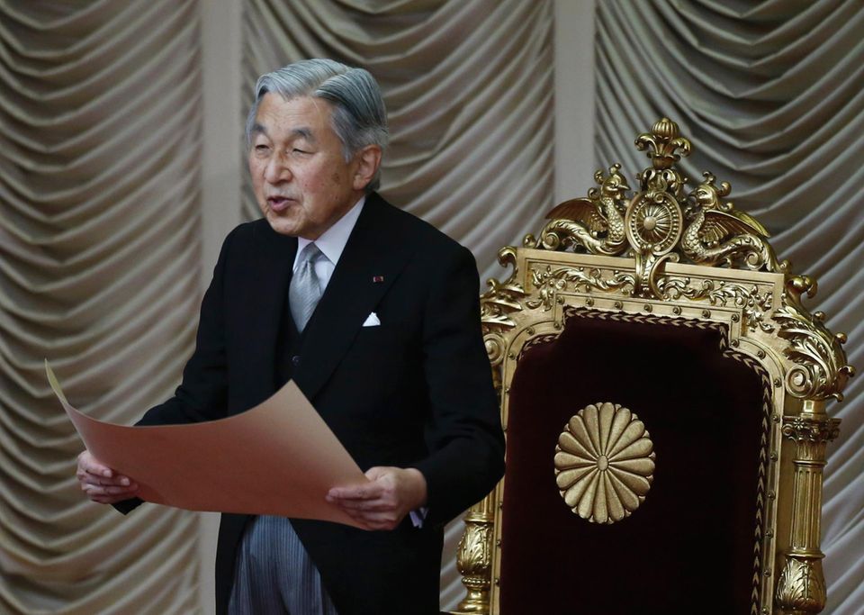 29. September 2014: Kaiser Akihito eröffnet eine außerordentliche Sitzung des Parlaments in Tokyo.