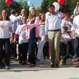 20. September 2014. Luxemburgs Erbgroßherzogspaar Stéphanie und Guillaume nehmen am "Unity Walk" teil, der auf die Parkinson-Krankheit aufmerksam machen soll.