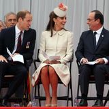 4. August 2014: Prinz William, Herzogin Catherine und der französische Staatschef Francois Hollande nehmen an einer Zeremonie in Liège zum Gedenken an den Ausbruch des Ersten Weltkriegs vor 100 Jahren teil.