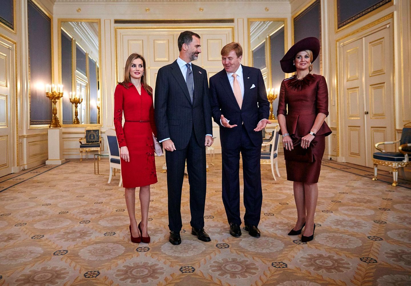 15. Oktober 2014: König Willem-Alexander und Königin Máxima empfangen Spaniens Königspaar in Den Haag.
