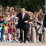 11. Juni 2014: Bundespräsident Joachim Gauck ist zu Gast bei König Harald von Norwegen und wird fröhlich in Oslo empfangen.