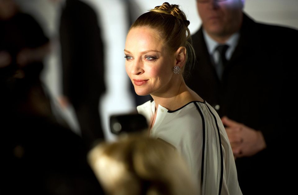 Uma Thurman stellt auf der Berlinale ihren Film "Nymphomaniac" vor und kommt auch als Ehrengastgeberin zur "Cinema for Peace"-Gala.