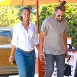 14. August 2014: Die schwangere Zoe Saldana und Marco Perego sind auf dem Weg ins "Mozza Restaurant" in Los Angeles.