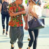 26. August 2014: Evan Ross und Ashlee Simpson schlendern in New York die Chelsea Piers entlang.
