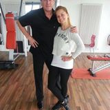 Bernhard Brink und Tanzpartnerin Sarah sind fit für das Tanztraining.