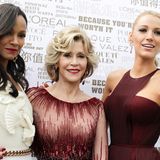 Zoe Saldana, Jane Fonda und Blake Lively treffen sich hier während der 67. Filmfestspiele in Cannes als Schauspielerinnen, aber auch in ihrer Funktion als Stil-Ikonen für die Kosmetikfirma L'Oréal Paris.
