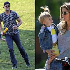 Tom Brady und Gisele Bundchen verbringen den Vatertag mit ihren Kindern im Park.