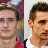 Miroslav Klose  2000 im Alter von 22 und 2014 mit 36