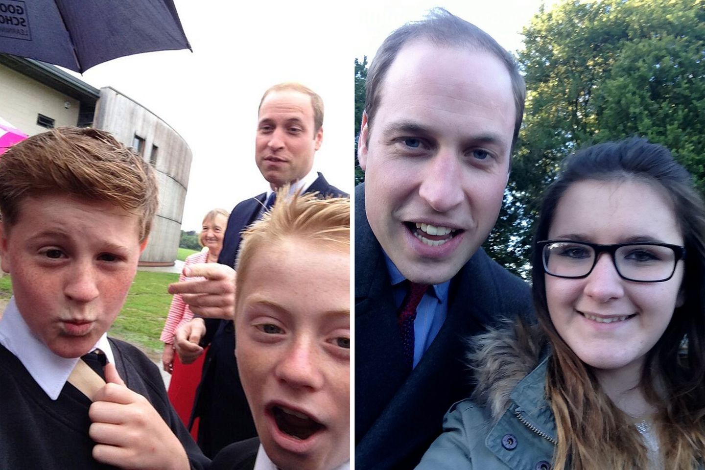 Wie selbstverständlich steigt Prinz William in den Selfie-Hype mit ein.