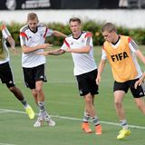 Das deutsche Team beim Abschlusstraining
