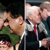 Auch die traditionelle Begrüßung der Maori haben die beiden verinnerlicht.