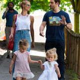23. Juli 2016  Michelle Hunziker und Tomaso Trussardi genießen mit ihren Töchtern einen sommerlichen Tag in Bergamo.