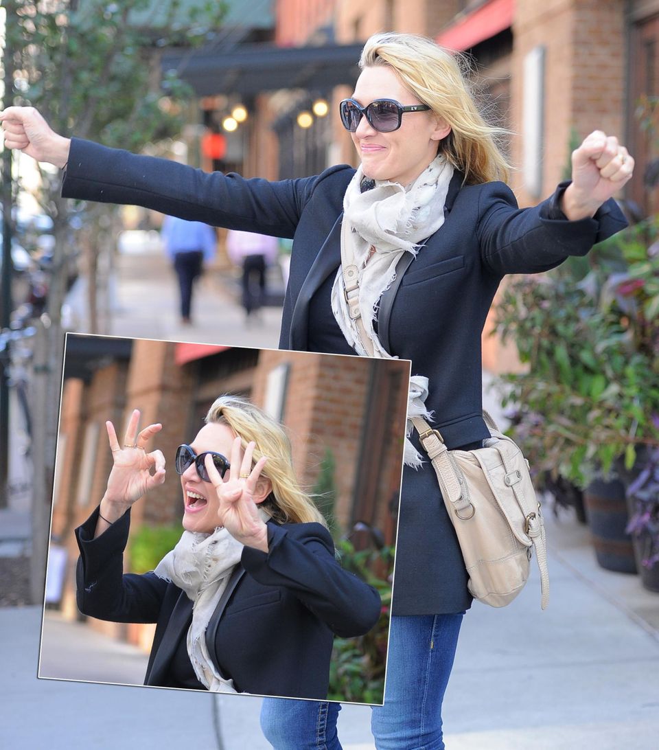 5. Oktober 2015: Kate Winslet startet bestens gelaunt in New York in ihren 40. Geburtstag.