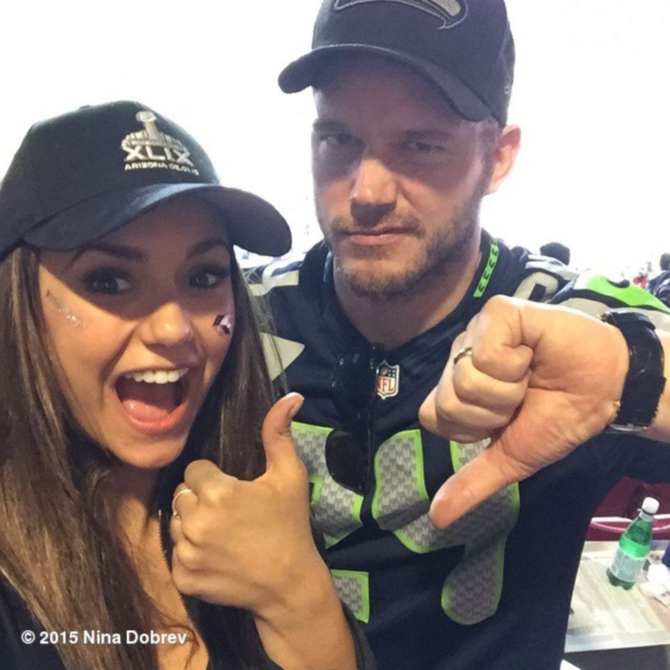 Nian Dobrev macht ein Selfie von sich und Anna Faris' Ehemann Chris Pratt.