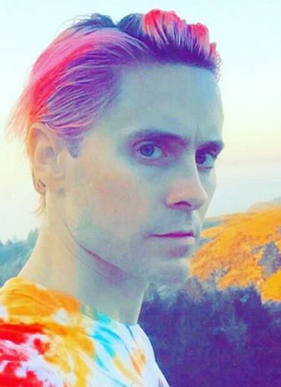 August 2015: Am Grün hat sich Jared Leto mittlerweile selbst sattgesehen und entscheidet sich für nun für Pink.