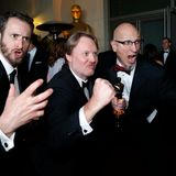 Chris Williams, Don Hall und Ron Conli gewinnen für "Big Hero 6" den Oscar in der Kategorie "bester Animationsfilm".