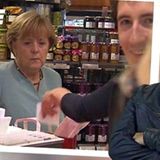 Auch nach Jahren bei "Shopping Queen" erlebt Kretschmer noch eine Überraschung. Die Kamera erfasst zufällig Kanzlerin Angela Merkel an einer Kaufhaus-Kasse.