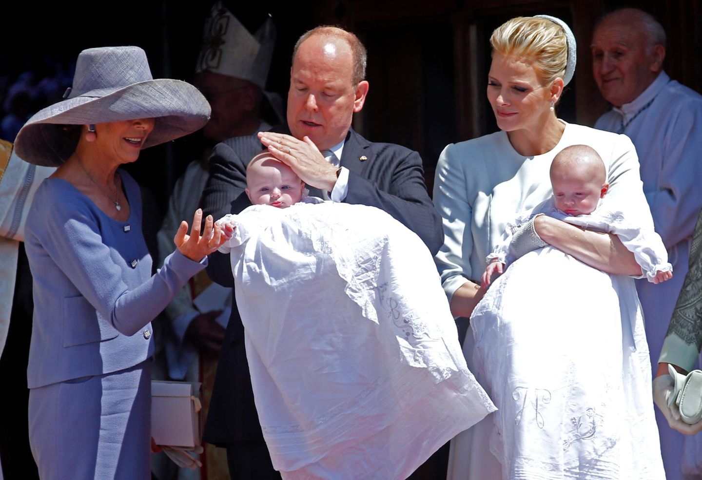 Prinzessin Caroline von Monaco, Fürst Albert, Fürstin Charlène sowie Prinz Jacques und Prinzessin Gabriella
