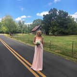 Wie eine Märchenprinzessin mit rosa Kleid und Tiara sieht Tiffany Trump aus, als sie sich ganz stolz als Brautjungfer präsentiert.
