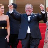 Produzent John Lasseter und die Synchronstimmen des Films Amy Poehler und Melanie Laurent feiern ihren Film "Inside Out".