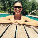 Nazan Eckes schickt Urlaubsgrüße aus einem italienischen Pool - und attestiert ihrer Reiseregion Ligurien, es sei da fast so heiß wie in Deutschland. Verkehrte Welt.
