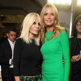 Designerin Donatella Versace und Heidi Klum passen zur Fashion-Show farblich besonders gut zusammen.