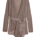 Schicker Strick! Woll-Cardigan mit Seidengürtel, von Uno Più Uno, ca.100 Euro