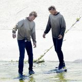 Liam Neeson steht für "Taken 3" vor der Kamera und mit ihm im Los Angeles River sein Double.