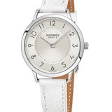Zeitlose Eleganz! Weiße Uhr von Hermès, ca. 2.400 Euro