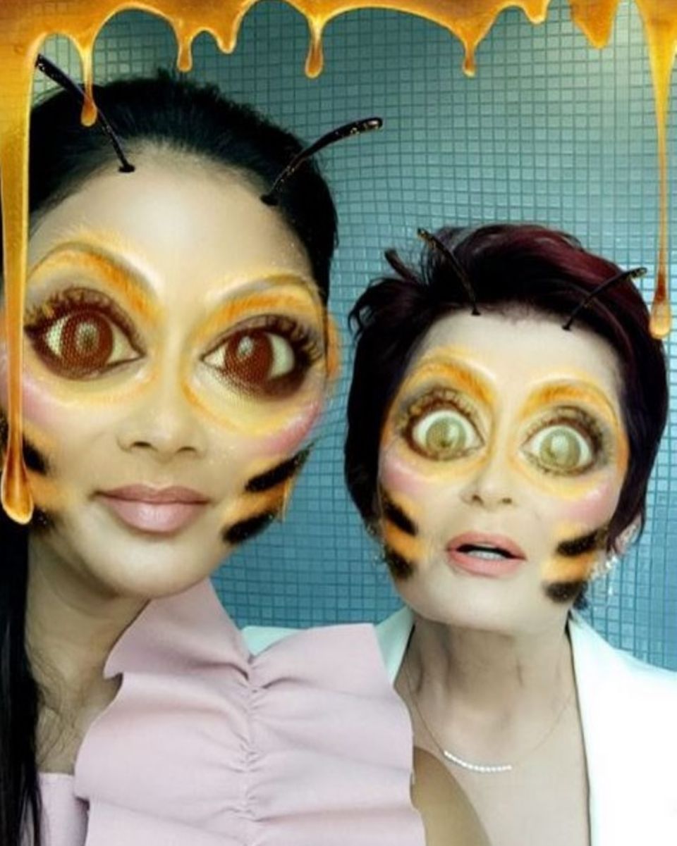 So würden "The X Factor"-Jurorinnen Sharon Osbourne und Nicole Scherzinger als Bienen aussehen. Das spaßige Foto scheint die Twitter-Fans zu gruseln.