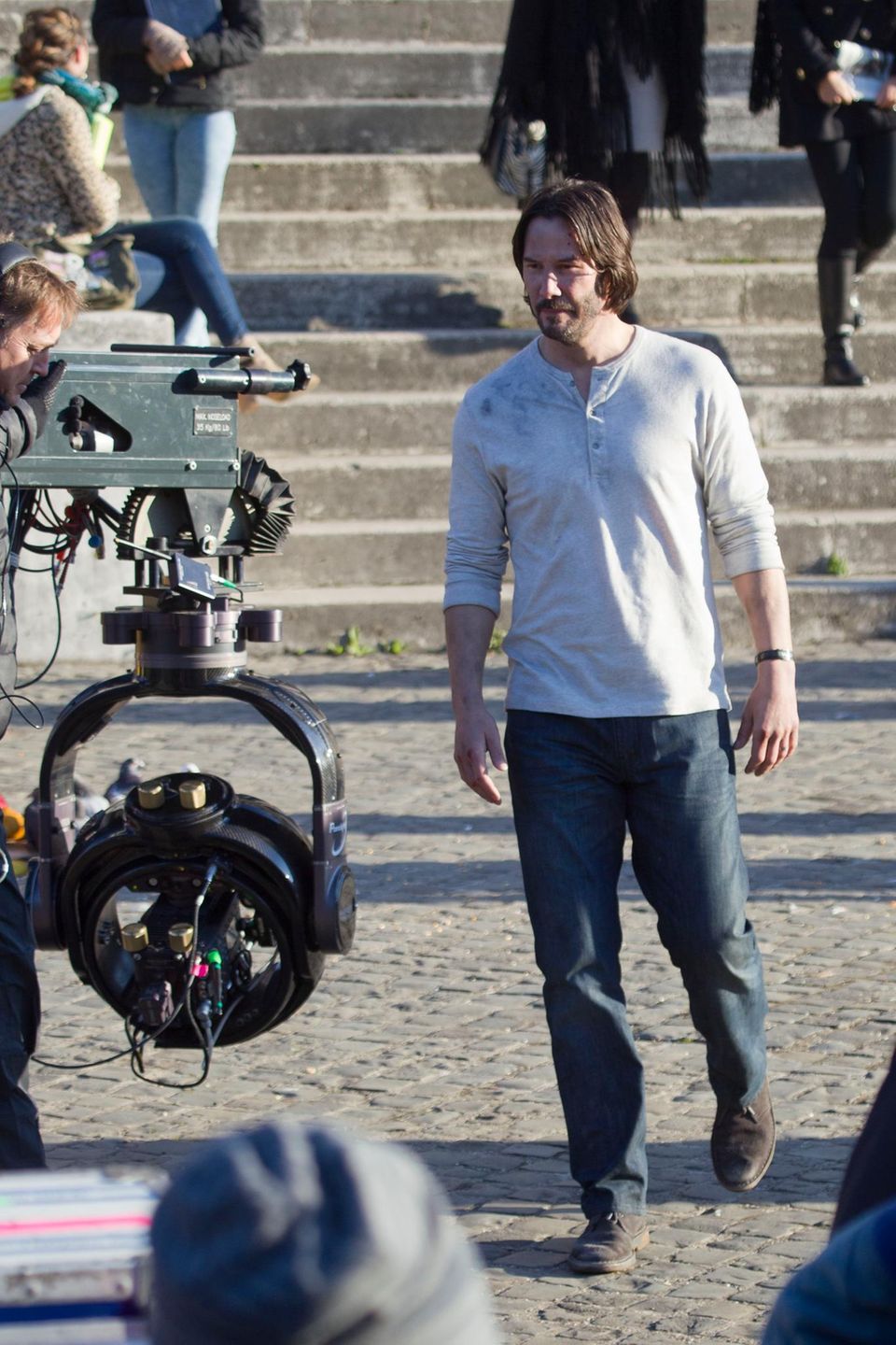 25. Januar 2016: Keanu Reeves steht für "John Wick 2" in Rom vor der Kamera.