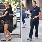 24. Juni 2016  Eine strahlende Heidi und ein müde wirkender Vito - mit einem großen Becher Kaffee - verlassen das Greenwich Hotel in New York.