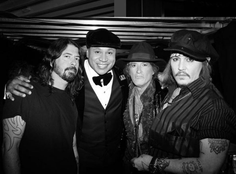 Dave Grohl, LL Cool J, Joe Perry und Johnny Depp Dave Grohl, LL Cool J, Joe Perry und Johnny Depp