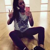 Eine kleine Selfiepause für ihre Fans gönnt sich Sarah Lombardi beim Training zwischendurch.
