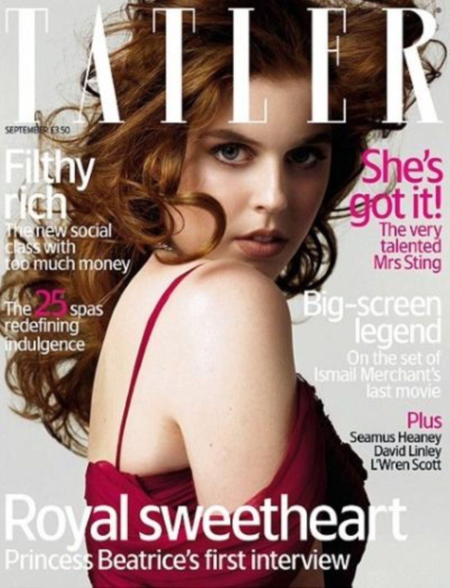 2013: Prinzessin Beatrice auf der September-Ausgabe des "Tatler"-Magazins.