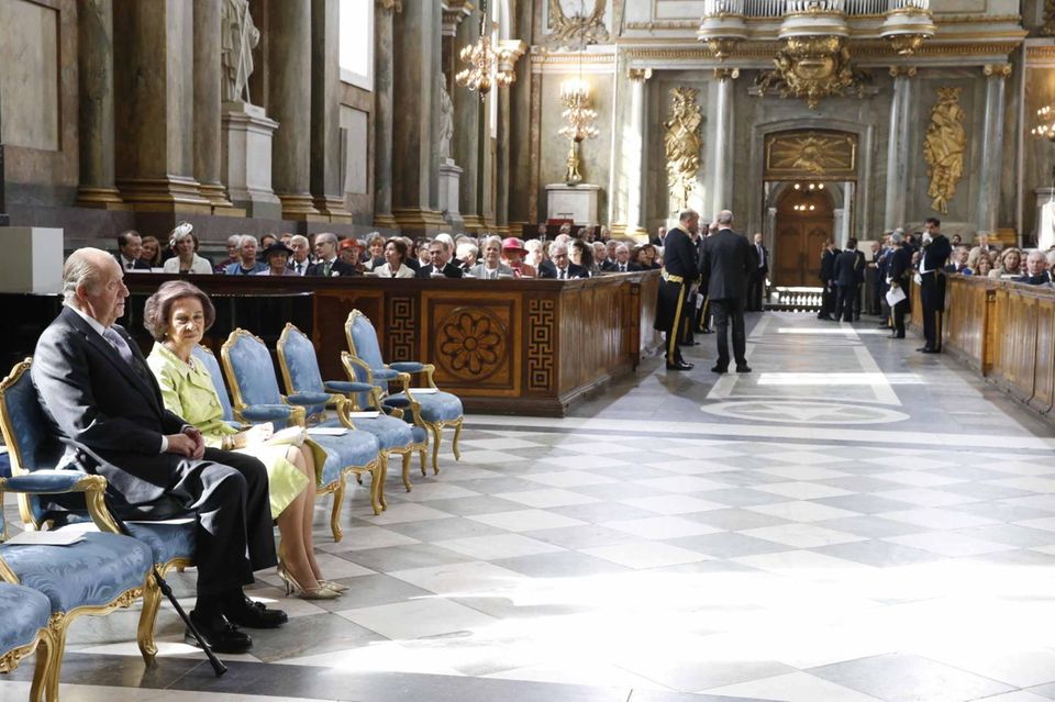 30. April 2016: Te Deum  Ein Blick in die Schlosskirche, wo bereits König Juan Carlos und Königin Sofia - Spaniens ehemaliges Königspaar - Platz genommen hat.
