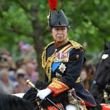 11. Juni 2016: Trooping the Colour   Prinzessin Anne nimmt in ihrer Uniform und auf dem Rücken eines Pferdes an "Trooping the Colour" teil.