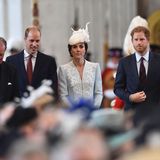 10. Juni: Dankgottesdienst St. Paul's Cathedral  Prinz William, Herzogin Catherine und Prinz William beim Einzug in die Kirche.
