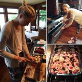 Karolina Kurkova bereitet ein paar Snacks für die Familie und Gäste vor.