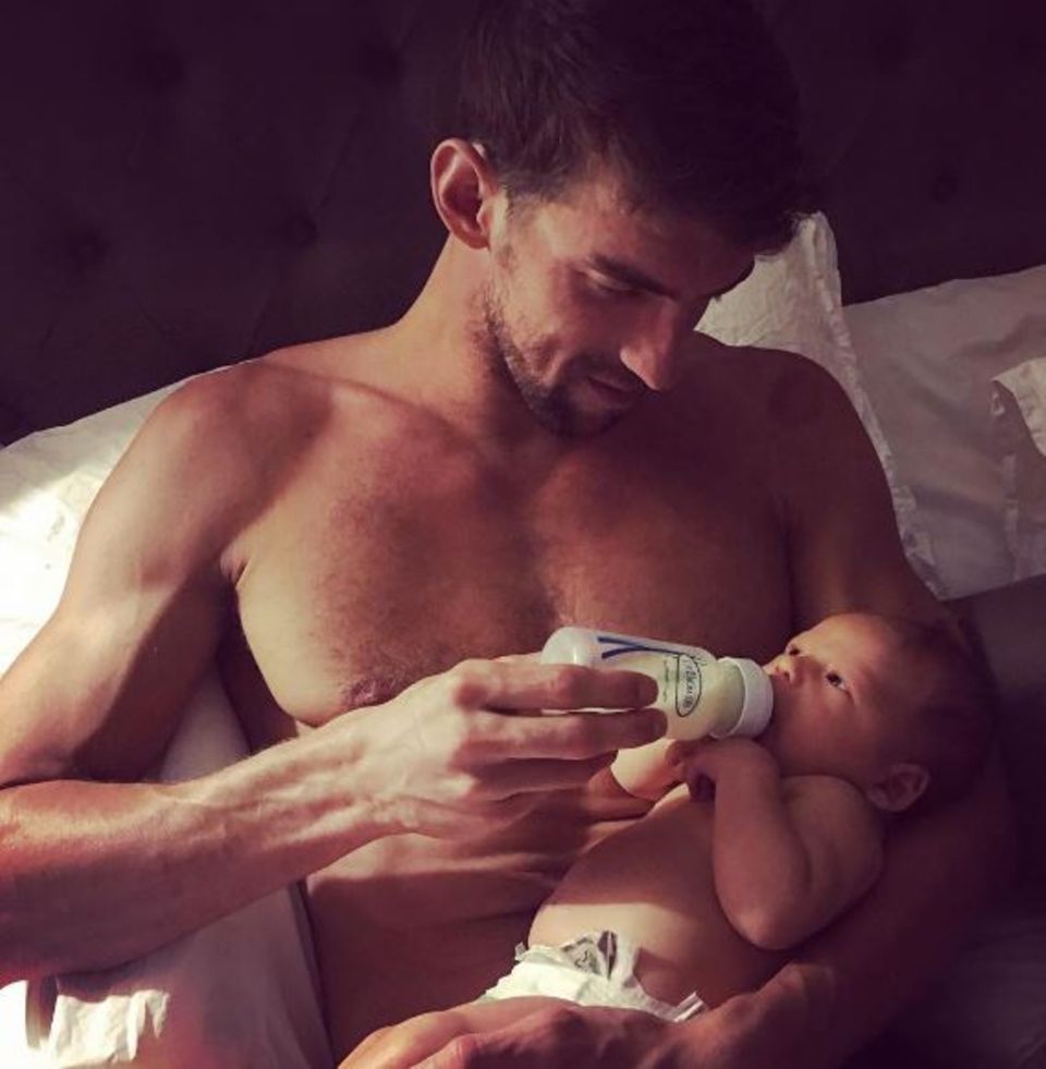 Michael Phelps mit Sohn Boomer