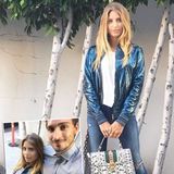 Ihr Date im "Nobu" in Los Angeles gehen Cathy und Mats Hummels etwas entspannter an als Ann-Kathrin und Mario. Statt edlem Kleid wählt Cathy eine Metallic-Bomberjacke und die Gucci-Tasche "Sylvie" und schafft so einen coolen Glam-Look rund um ihre schlichte Skinny Jeans.