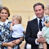 9. September 2016  Prinzessin Madeleine hat Nicolas auf dem Arm, Chris O'Neill Töchterchen Leonore. Und Kuscheltier "Kaninen".