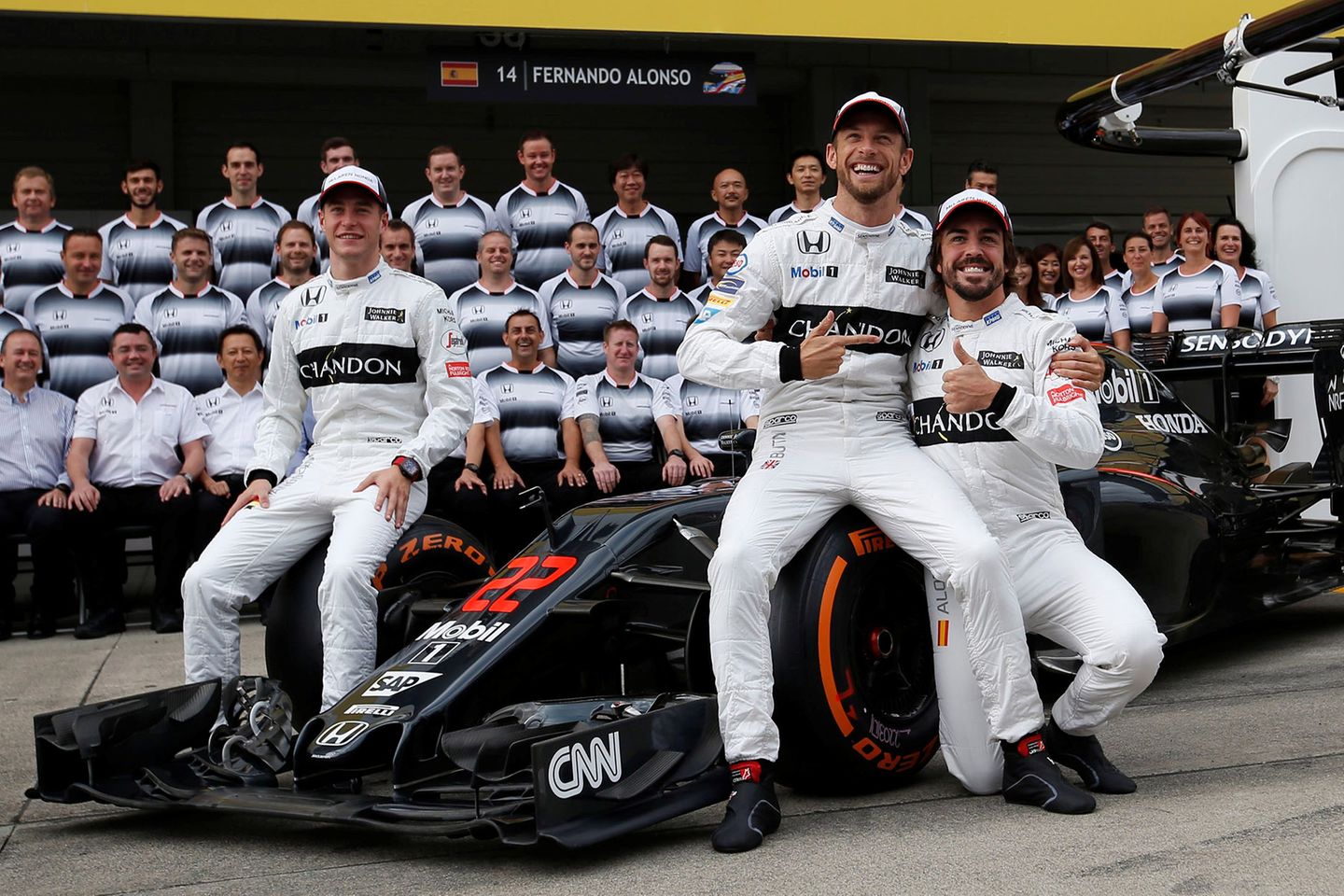 Drei Rennfahr-Hotties auf einen Streich: Stoffel Vandoorne, Jenson Button und Fernando Alonso