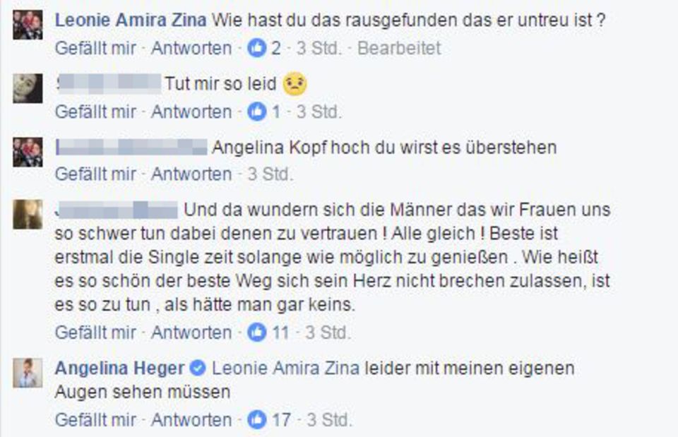 FB-Kommentar von Angelina Heger