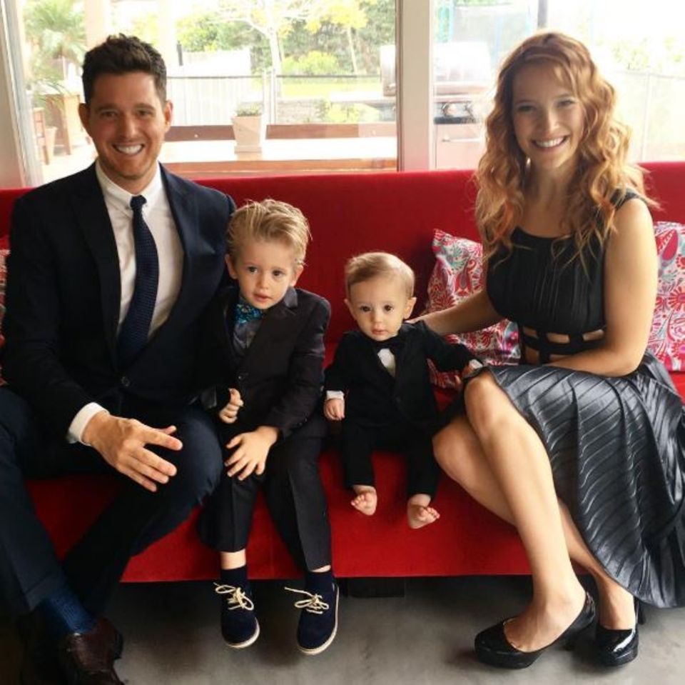 Michael Bublé und seine Frau Luisana Lopilato mit den gemeinsamen Kinder Noah und Elia