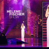 Zu Beginn der "Helene Fischer Show" begeistert der Schlagerstar ihre Fans in der Düsseldorfer Messehalle 6 im eleganten, weißen One-Shoulder-Kleid.