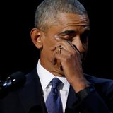 Mit einer sehr emotionalen Rede verabschiedet sich Präsident Barack Obama. In Chicago kann selbst er die Tränen nicht zurückhalten und auch das Publikum ist ergriffen, man sieht wie Menschen sich die Tränen wegtupfen.