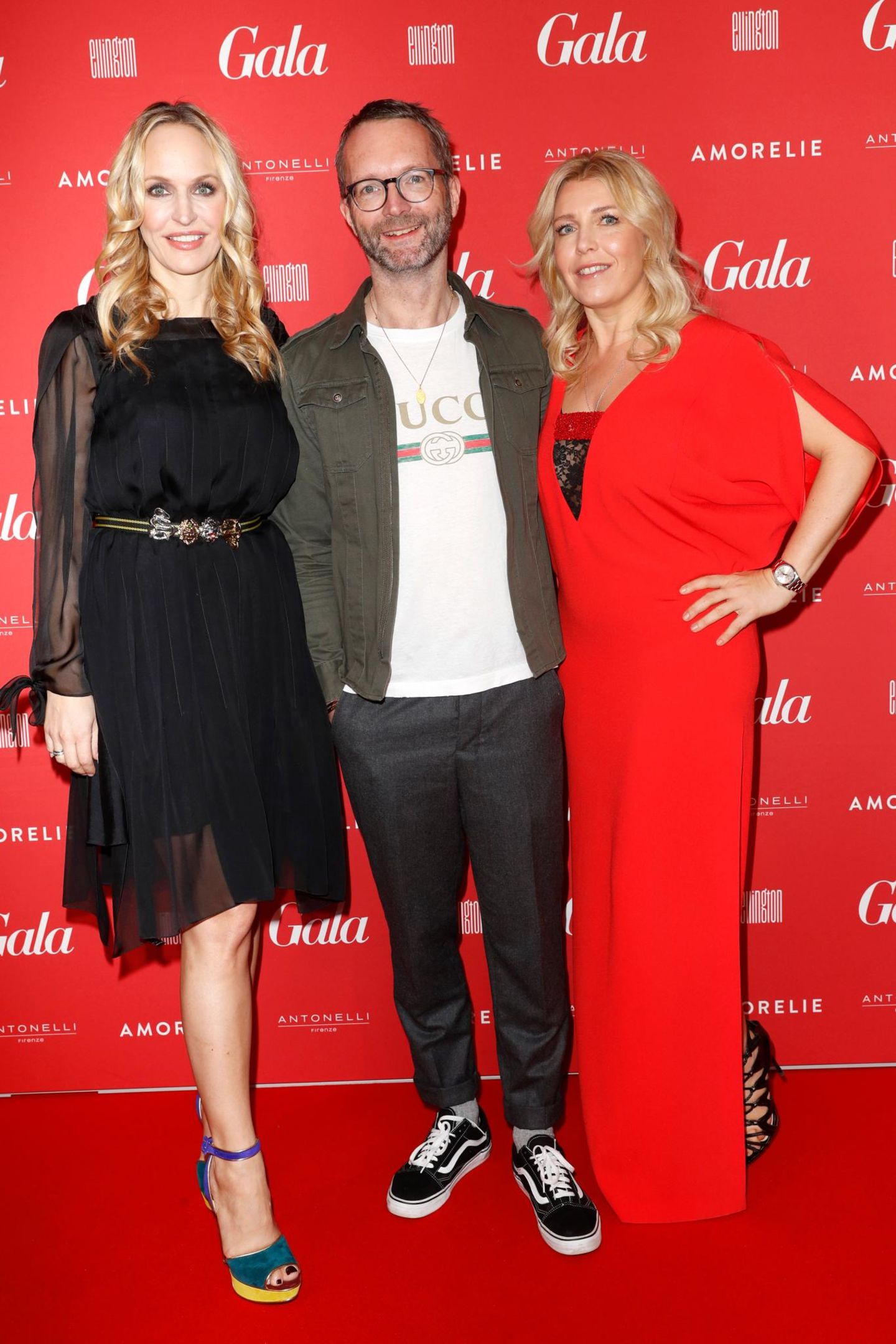 GALA-Chefredakteurin Anne Meyer-Minnemann, stv. Chefredakteur und Modechef Marcus Luft und Director Brand Solutions GALA Astrid Bleeker freuen sich über die zahlreichen Gäste. Ihr tolles Styling verdanken die Damen La Biosthétique.
