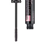 Gibt's sowohl in einer wasserfesten als auch einer nicht wasserfesten Version: "Rock Couture Extreme Volume Mascara" von Catrice, ca. 4 Euro