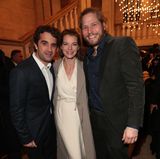 Yvonne Catterfeld, Oliver Wnuk (l.) und Sebastian Stroebel stellen sich den Eventfotografen. 